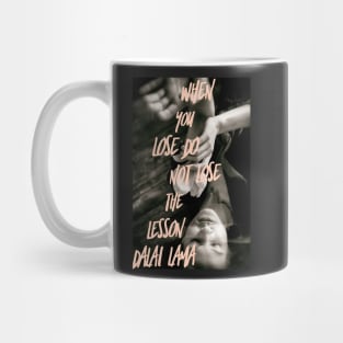 Dalai Lama Quote Blush Black and White Peaceful portrait Mug